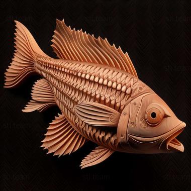 3D модель Пятиполосная рыба барбус (STL)